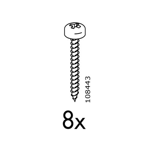 My closest IKEA is two or so hours away, and I don't really want to make the trip just for 20 screws. . Ikea screw size 108443